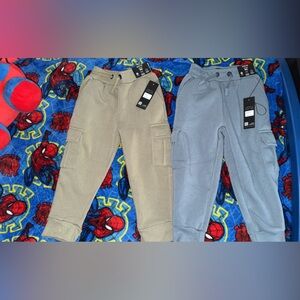 Kids Tan and Gray Jogger Pants